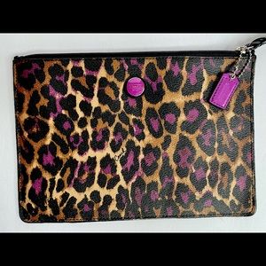 COACH Purple Leopard Tech Accessory Bag (small)